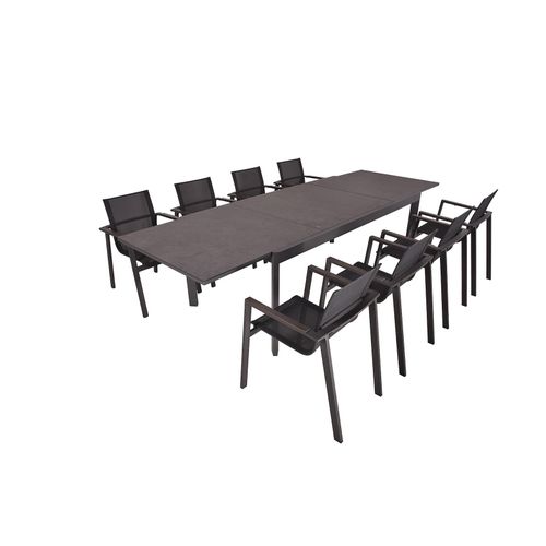 4059865631528 - 9-tlg Garten Tischgruppe Sitzgruppe Tisch Esstisch Stapelstuhl