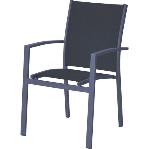 4041908114334 - 2x Alu Garten Stapelstuhl Balkon Terrasse Stuhl Stühle Sessel Hochlehner grau