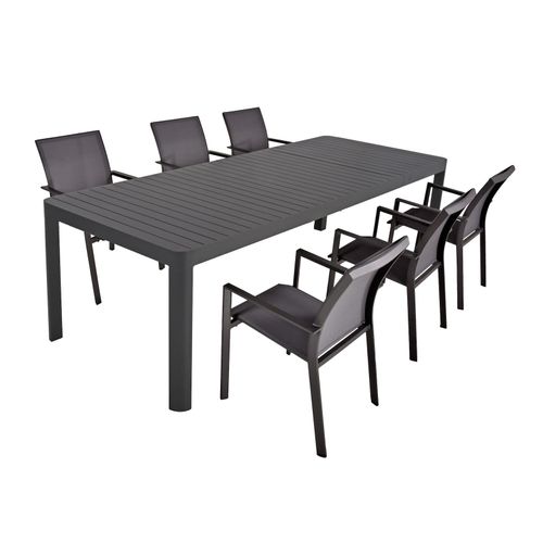4041908130235 - 7tlg Garten Tischgruppe Sitzgruppe Stapelstuhl Stuhl Kunststoff