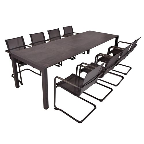 4059865632433 - 9-tlg Garten Tischgruppe Sitzgruppe Tisch Stuhl Aluminium