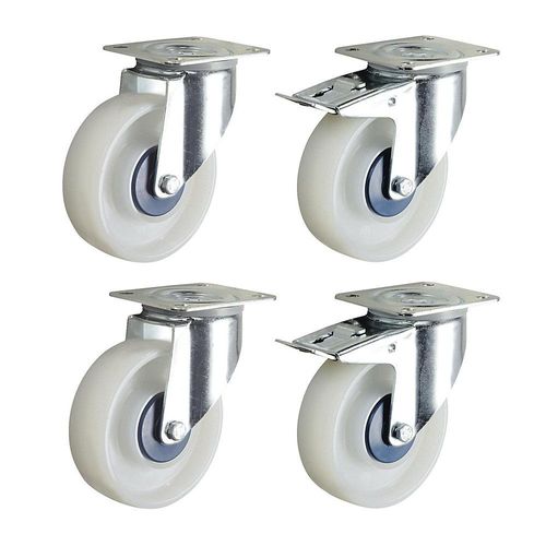 4031582396706 - TENTE Polyamid-Rad-Set weiß 2 Lenkrollen 2 Lenkrollen mit Doppelstopp Rad-Ø x Breite 100 x 36 mm 4031582396706 - TENTE Polyamid-Rad-Set weiß 2 Lenkrollen 2 Lenkrollen mit Doppelstopp Rad-Ø x Breite 100 x 36 mm
