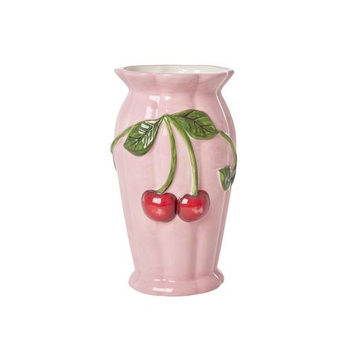 5708315250992 - RICE Keramik Vase Cherry Pink Ø 11 cm H20 cm