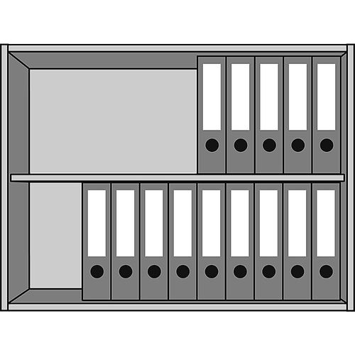 4061753047090 - eurokraft pro STATUS - Aufsatzschrank 1 Fachboden Schrank offen alusilber   Buche-Dekor