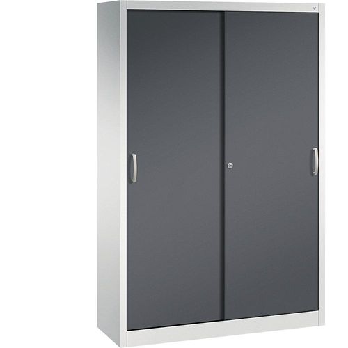 4052574992935 - C+P Schiebetürenschrank Acurado H1950xB1200xT400mm Korpus Lichtgrau Fronten Schwarzgrau Anzahl Fächer 4 4052574992935 - C+P Schiebetürenschrank Acurado H1950xB1200xT400mm Korpus Lichtgrau Fronten Schwarzgrau Anzahl Fächer 4