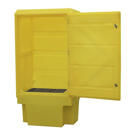 5060399593243 - Chemikalienschrank PSC3 für Fasslagerung 200 l 1 Fachgitterrost Auffangwanne 225 l abschließbar PE gelb 5060399593243 - Chemikalienschrank PSC3 für Fasslagerung 200 l 1 Fachgitterrost Auffangwanne 225 l abschließbar PE gelb
