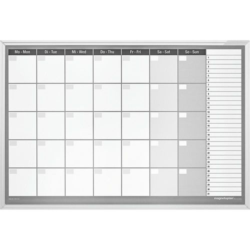 4013695045467 - Monatsplaner Typ CC inkl Zubehör-Set 7-Tage-Woche Stahl emailliert BxH 920 x 625 mm magnetoplan 4013695045467 - Monatsplaner Typ CC inkl Zubehör-Set 7-Tage-Woche Stahl emailliert BxH 920 x 625 mm magnetoplan