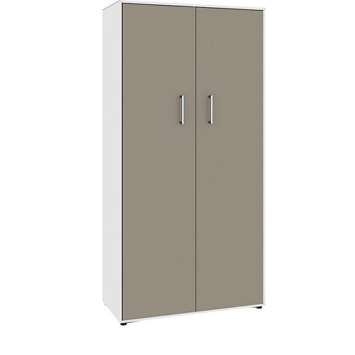 4250633391457 - mauser Flügeltürenschrank 2 Türen 8 Fächer Breite 770 mm reinweiß beigegrau 4250633391457 - mauser Flügeltürenschrank 2 Türen 8 Fächer Breite 770 mm reinweiß beigegrau