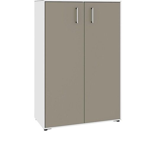 4250633391174 - mauser Flügeltürenschrank 2 Türen 6 Fächer Breite 770 mm reinweiß beigegrau 4250633391174 - mauser Flügeltürenschrank 2 Türen 6 Fächer Breite 770 mm reinweiß beigegrau