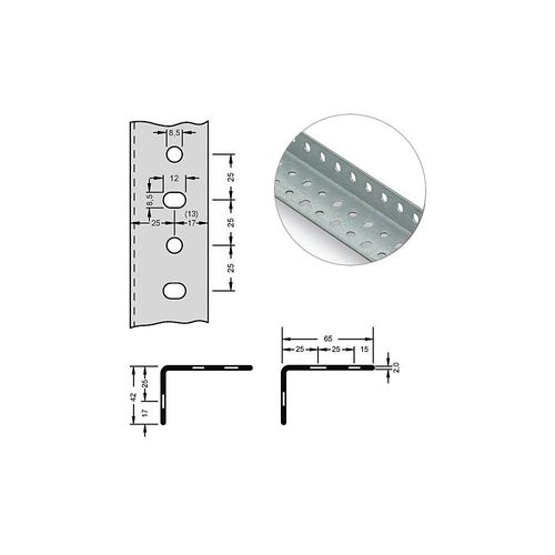 4250623756754 - Stahl-Winkelprofil für Baukastensystem 65 x 42 x 2 mm Länge 3 m verzinkt VE 6 Stk hofe 4250623756754 - Stahl-Winkelprofil für Baukastensystem 65 x 42 x 2 mm Länge 3 m verzinkt VE 6 Stk hofe