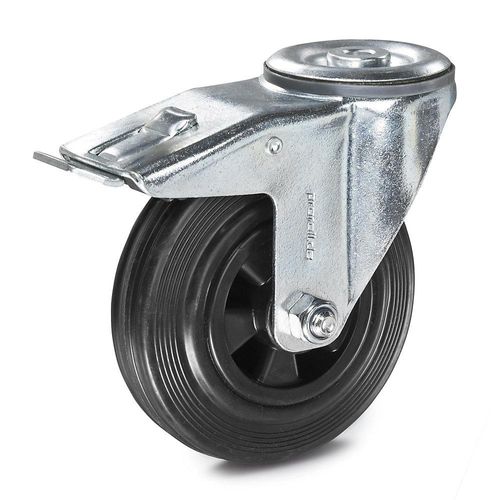 4250615286818 - Vollgummi-Reifen Kunststoff-Felge Rad-Ø x Breite 80 x 25 mm Lenkrolle mit Doppelstopp Proroll 4250615286818 - Vollgummi-Reifen Kunststoff-Felge Rad-Ø x Breite 80 x 25 mm Lenkrolle mit Doppelstopp Proroll