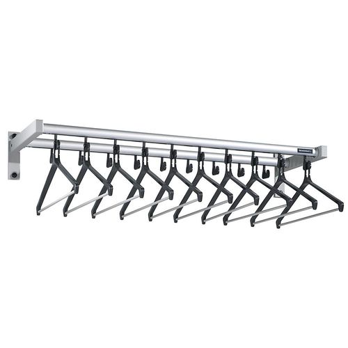 4061753106940 - eurokraft pro Wandgarderobe mit Hutablage 19 Mantelhaken 10 Kleiderbügel silber 4061753106940 - eurokraft pro Wandgarderobe mit Hutablage 19 Mantelhaken 10 Kleiderbügel silber