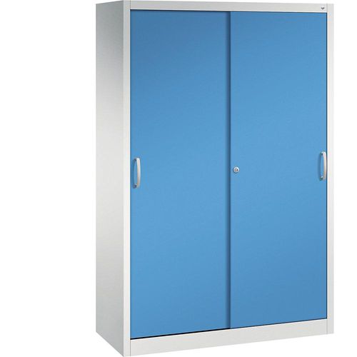 4063332003039 - ACURADO Schiebetürenschrank 3 Fachböden 2 Schließfächer HxBxT 1950 x 1200 x 500 mm lichtgrau lichtblau 4063332003039 - ACURADO Schiebetürenschrank 3 Fachböden 2 Schließfächer HxBxT 1950 x 1200 x 500 mm lichtgrau lichtblau