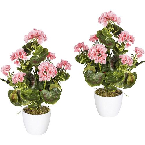 4003529407790 - Geranienbusch UV-beständig Höhe 400 mm 26 Blatt VE 2 Stk Blüten rosa kaiserkraft