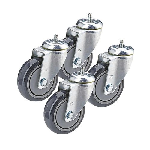 4250615211964 - Gummireifen thermoplastisch Set-Angebot 4 x Lenkrolle mit Gewindestift Rad-Ø x Breite 50 x 18 mm Proroll