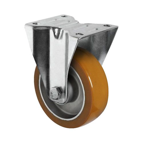 4260390224301 - CASCOO Bockrolle AAU5 mit Rad-ø 100 mm x B 40 mm Aluminium-Felge Polyurethan-Lauffläche braun Doppelkugellager bis 250 kg