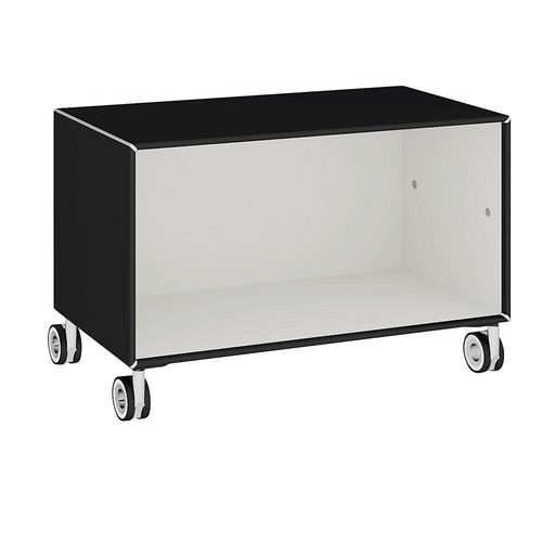 4250633390573 - mauser Einzelbox auf Rollen Breite 770 mm tiefschwarz signalweiß 4250633390573 - mauser Einzelbox auf Rollen Breite 770 mm tiefschwarz signalweiß