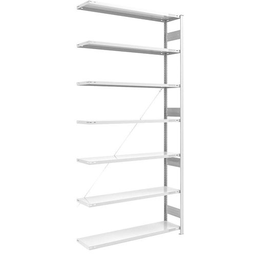 4061753028167 - eurokraft pro Schwerlast-Steckregal RAL 7035 Regalhöhe 3000 mm Anbauregal BxT 1300 x 400 mm