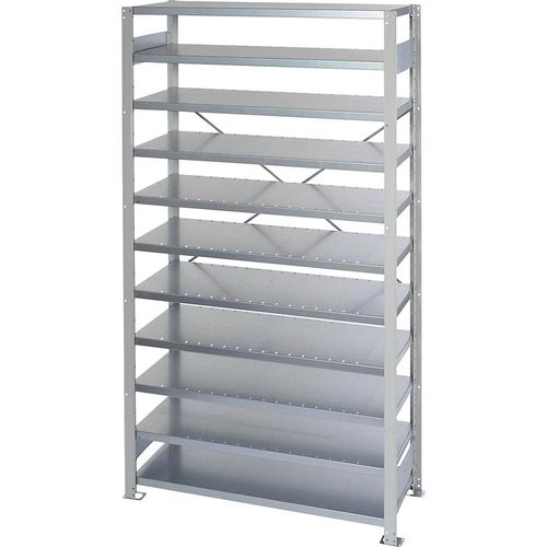 4250621501387 - Steckregal für Regalkästen HxB 2100 x 1000 mm Grundregal Tiefe 400 mm ohne Kästen Böden 11 Stk STEMO