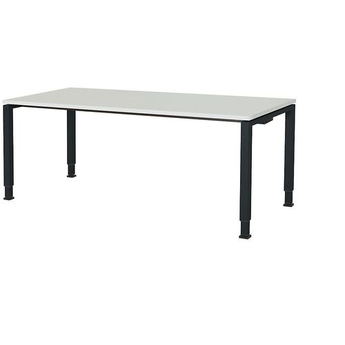 4250633332733 - mauser Rechtecktisch Fußform Quadratrohr HxBxT 650 - 850 x 1800 x 800 mm Platte melaminharzbeschichtet Platte lichtgrau Gestell anthrazitgrau 4250633332733 - mauser Rechtecktisch Fußform Quadratrohr HxBxT 650 - 850 x 1800 x 800 mm Platte melaminharzbeschichtet Platte lichtgrau Gestell anthrazitgrau