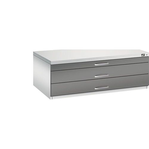 4055404383446 - CP 7100 Planschrank lichtgrau vulkangrau 3 Schubladen 1100 x 765 x 420 cm