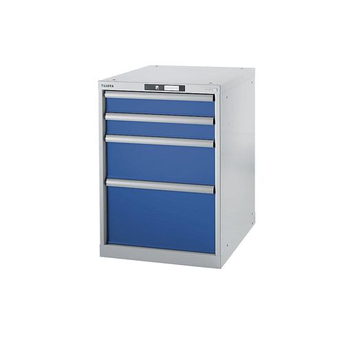 7612269030785 - LISTA Werkbank-Baukastensystem Unterbauschrank Höhe 800 mm 4 Schubladen enzianblau