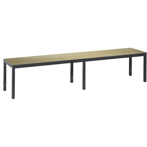 4063332799963 - Umkleidebank Basic Plus für Feuchträume ohne Rückenlehne 6-Fußgestell schwarzgrau RAL 7021 ohne Schuhrost B 1960 mm Dekor Eiche Serrano 4063332799963 - Umkleidebank Basic Plus für Feuchträume ohne Rückenlehne 6-Fußgestell schwarzgrau RAL 7021 ohne Schuhrost B 1960 mm Dekor Eiche Serrano