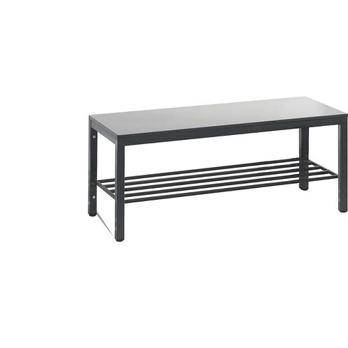 4063332798997 - Umkleidebank Basic Plus für Feuchträume ohne Rückenlehne 6-Fußgestell schwarzgrau RAL 7021 mit Schuhrost B 1000 mm Dekor silbergrau 4063332798997 - Umkleidebank Basic Plus für Feuchträume ohne Rückenlehne 6-Fußgestell schwarzgrau RAL 7021 mit Schuhrost B 1000 mm Dekor silbergrau