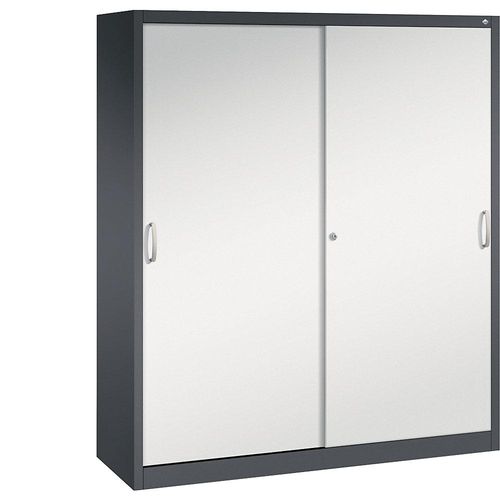 4052574950270 - C+P Schiebetürenschrank Acurado H1950xB1600xT500mm Korpus Schwarzgrau Fronten Lichtgrau Anzahl Fächer 8 4052574950270 - C+P Schiebetürenschrank Acurado H1950xB1600xT500mm Korpus Schwarzgrau Fronten Lichtgrau Anzahl Fächer 8