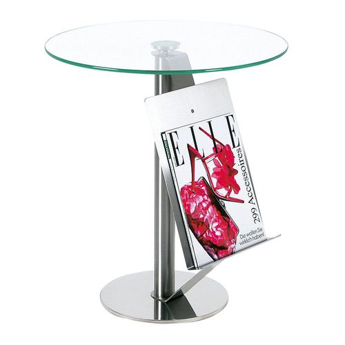4050558000713 - Beistelltisch mit Zeitungshalter HxØ 550 x 495 mm Glasplatte klar kaiserkraft