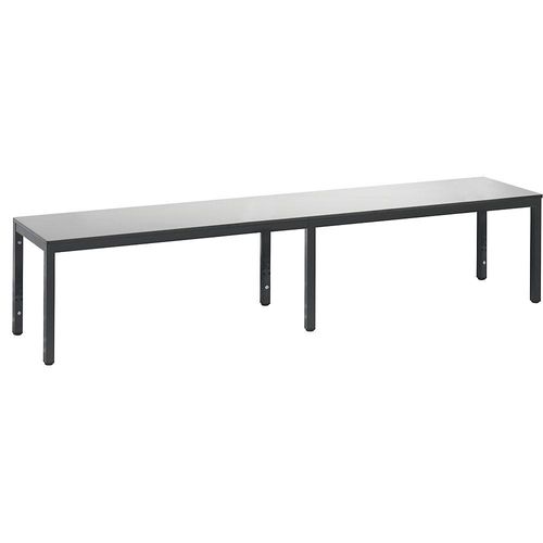4063332799932 - Umkleidebank Basic Plus für Feuchträume ohne Rückenlehne 6-Fußgestell schwarzgrau RAL 7021 ohne Schuhrost B 1960 mm Dekor silbergrau 4063332799932 - Umkleidebank Basic Plus für Feuchträume ohne Rückenlehne 6-Fußgestell schwarzgrau RAL 7021 ohne Schuhrost B 1960 mm Dekor silbergrau