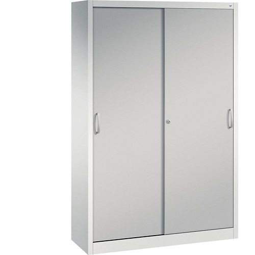 4063332001684 - C+P Schiebetürenschrank Acurado H1950xB1200xT400mm Korpus Lichtgrau Fronten Weißaluminium Anzahl Fächer 3