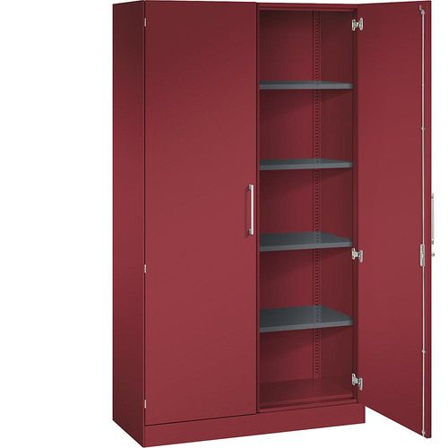 4059369512200 - Flügeltürenschrank ASISTO Höhe 1980 mm Breite 1000 mm 4 Fachböden rubinrot rubinrot