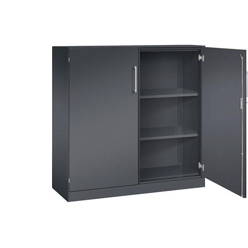 4060061311930 - Flügeltürenschrank ASISTO Höhe 1292 mm Breite 1200 mm 2 Fachböden schwarzgrau schwarzgrau