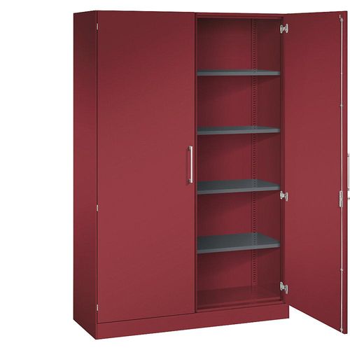 4050646439623 - Flügeltürenschrank ASISTO Höhe 1980 mm Breite 1200 mm 4 Fachböden rubinrot rubinrot