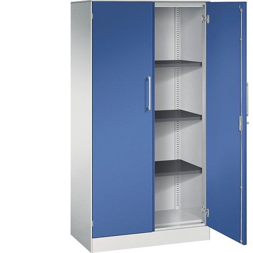 4062084797920 - Flügeltürenschrank ASISTO Höhe 1617 mm Breite 800 mm 3 Fachböden lichtgrau enzianblau 4062084797920 - Flügeltürenschrank ASISTO Höhe 1617 mm Breite 800 mm 3 Fachböden lichtgrau enzianblau