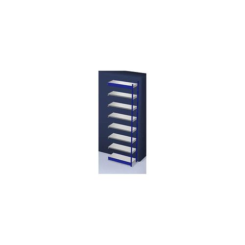 4250623731805 - Stabil-Steckregal einseitig Regalhöhe 3000 mm blau verzinkt Bodenbreite 1025 mm Anbauregal Breite x Tiefe 1025 x 400 mm hofe