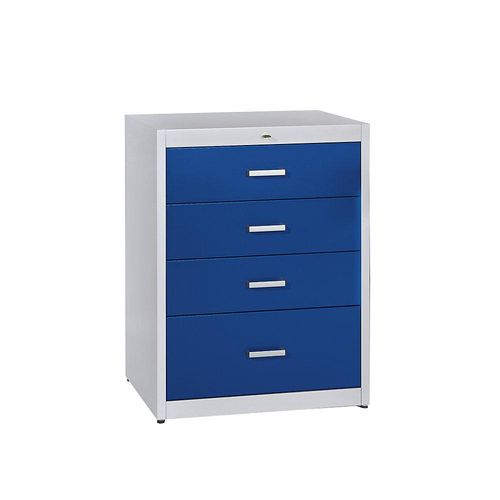 4250633305249 - mauser Karteischrank Bügelgriffe 4 Schübe Standardeinzug 3-bahnig lichtgrau ultramarinblau 4250633305249 - mauser Karteischrank Bügelgriffe 4 Schübe Standardeinzug 3-bahnig lichtgrau ultramarinblau