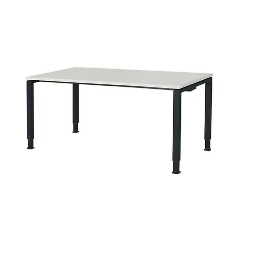 4250633332702 - mauser Rechtecktisch Fußform Quadratrohr HxBxT 650 - 850 x 1600 x 800 mm Platte melaminharzbeschichtet Platte lichtgrau Gestell anthrazitgrau 4250633332702 - mauser Rechtecktisch Fußform Quadratrohr HxBxT 650 - 850 x 1600 x 800 mm Platte melaminharzbeschichtet Platte lichtgrau Gestell anthrazitgrau