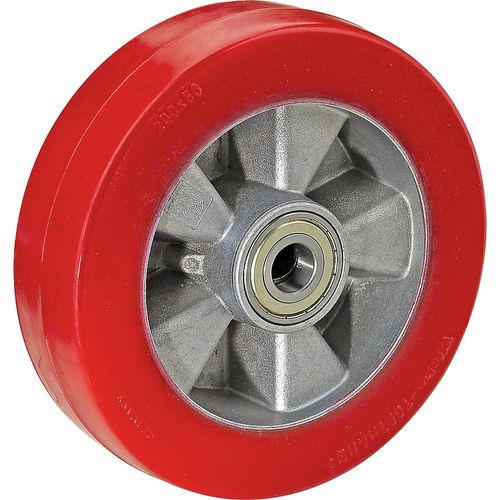 4053357001790 - Polyurethan-Reifen rot auf Alu-Felge Kugellager Rad-Ø x Breite 100 x 40 mm