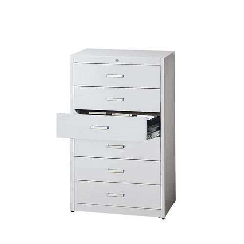 4250633304495 - mauser Karteischrank Bügelgriffe 6 Schübe Standardeinzug 3-bahnig lichtgrau 4250633304495 - mauser Karteischrank Bügelgriffe 6 Schübe Standardeinzug 3-bahnig lichtgrau