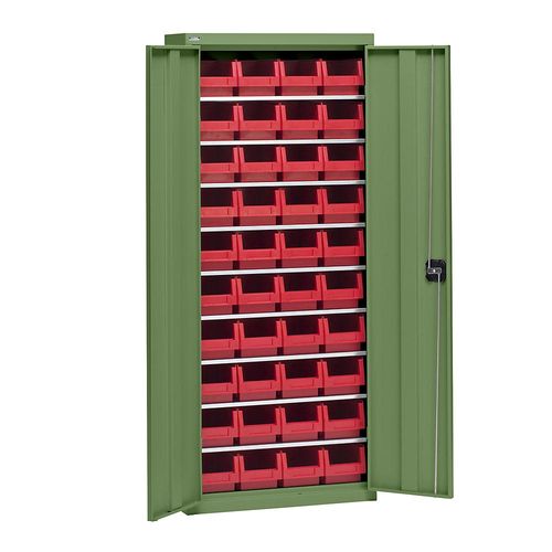 4061753278258 - eurokraft pro Materialschrank mit Lagerkästen Höhe 1575 mm 9 Fachböden resedagrün 4061753278258 - eurokraft pro Materialschrank mit Lagerkästen Höhe 1575 mm 9 Fachböden resedagrün