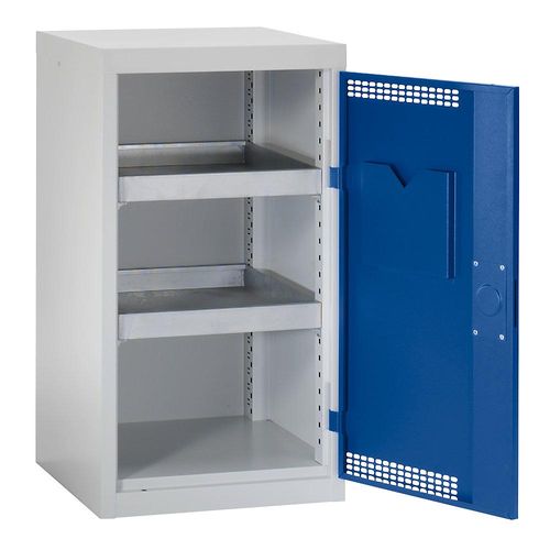 4031068146597 - Umweltschrank und Gefahrstoffschrank mit Zwangsbelüftung HxBxT 90x50x50 cm 2 dichtgeschweißte Wannen lichtgrau   enzianblau - Stumpf