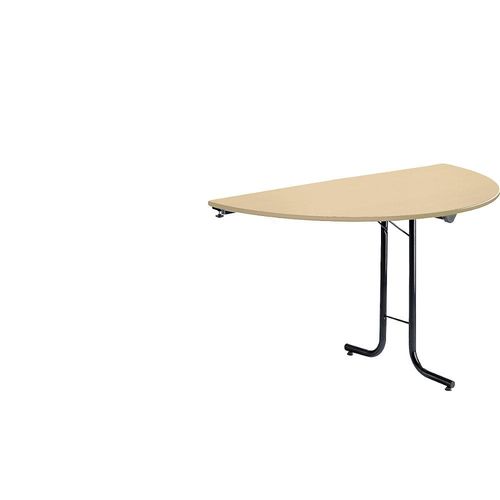 3700245508671 - Anbautisch zu Klapptisch Plattenform Halbkreis 1400 x 700 mm Gestell schwarz Platte Ahorn-Dekor 3700245508671 - Anbautisch zu Klapptisch Plattenform Halbkreis 1400 x 700 mm Gestell schwarz Platte Ahorn-Dekor