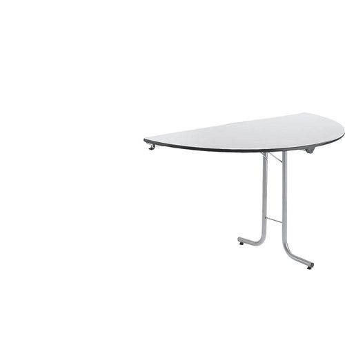 3700245508732 - Anbautisch zu Klapptisch Plattenform Halbkreis 1400 x 700 mm Gestell alufarben Platte lichtgrau 3700245508732 - Anbautisch zu Klapptisch Plattenform Halbkreis 1400 x 700 mm Gestell alufarben Platte lichtgrau