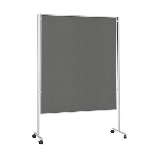 4013695022055 - Moderationstafel 1101101M 120x180cm Filz + Filz (beidseitig) pinnbar mit Rollen grau + grau