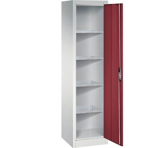 4064615144500 - Werkstatt-Flügeltürschrank HxBxT 1950 x 502 x 500 mm lichtgrau   rubinrot C+P