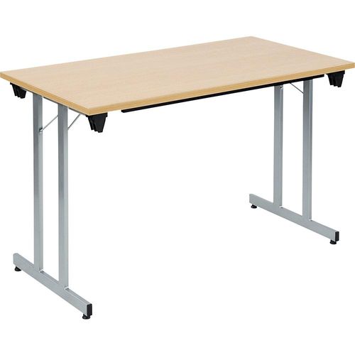 4061753246530 - Klapptisch F25 BxT 1200 x 600 mm Platte Buche-Dekor Gestell alusilber