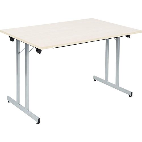 4061753246622 - Klapptisch F25 BxT 1200 x 800 mm Platte Ahorn-Dekor Gestell alusilber