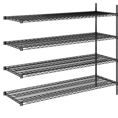 4061753091857 - Stahldraht-Gitterregal schwarz Fachlast 250 kg BxT 1520 x 610 mm Anbauregal Höhe 1370 mm 4 Fachböden kaiserkraft 4061753091857 - Stahldraht-Gitterregal schwarz Fachlast 250 kg BxT 1520 x 610 mm Anbauregal Höhe 1370 mm 4 Fachböden kaiserkraft