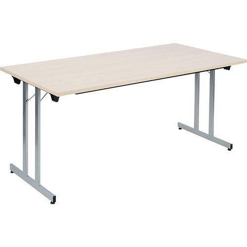 4061753246745 - Klapptisch F25 BxT 1600 x 800 mm Platte Ahorn-Dekor Gestell alusilber 4061753246745 - Klapptisch F25 BxT 1600 x 800 mm Platte Ahorn-Dekor Gestell alusilber